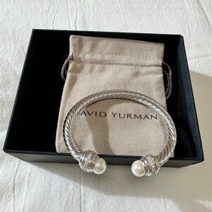 David Yurman Silver Bracelet with Pearls 7mm